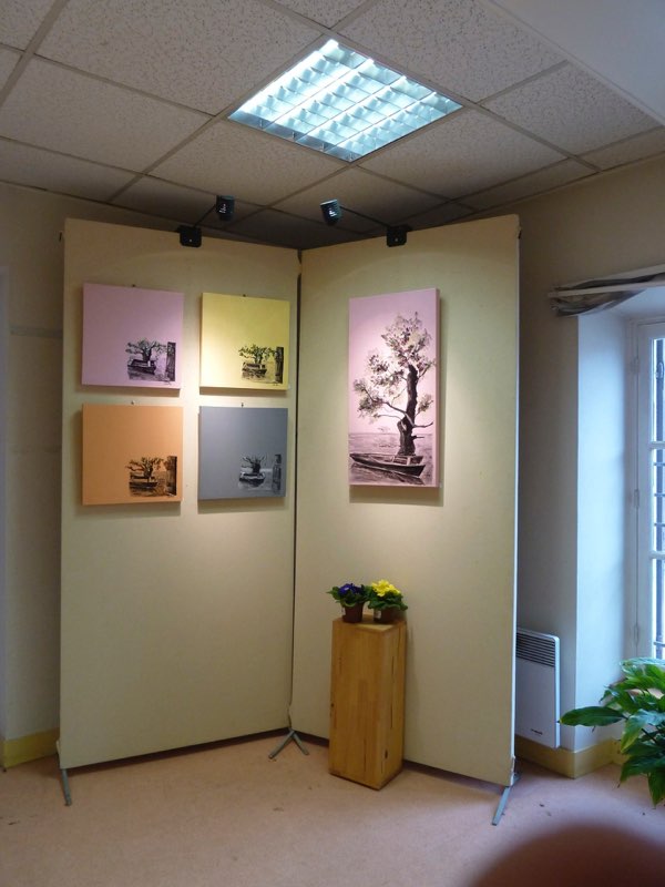 Silhouette randonneur — Technique mixte par Eliane Desther