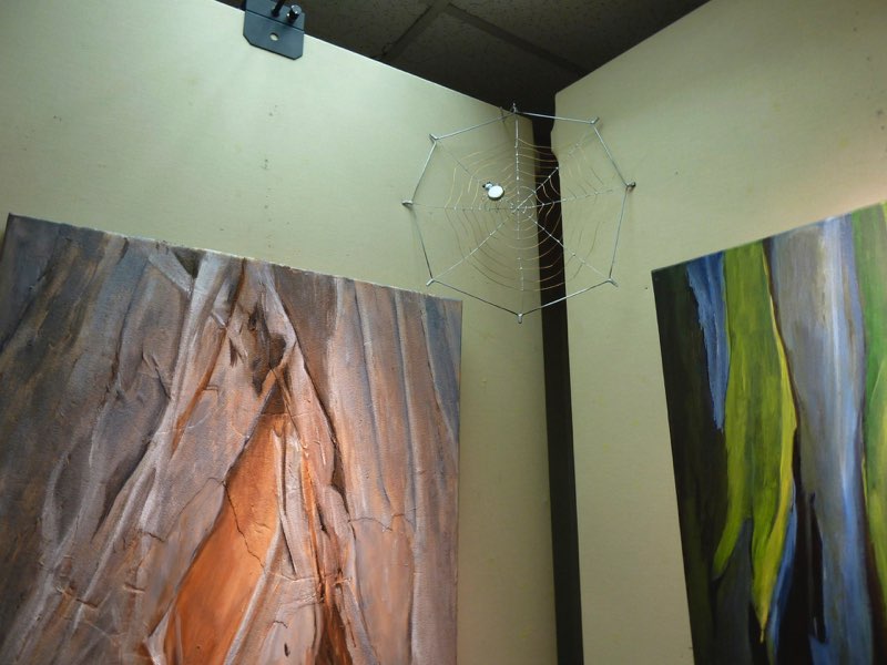 Bouleau blanc Écorce feuillage — Technique mixte par Eliane Desther