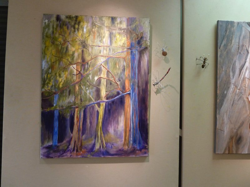 Quatre saisons en Chine — Technique mixte par Eliane Desther