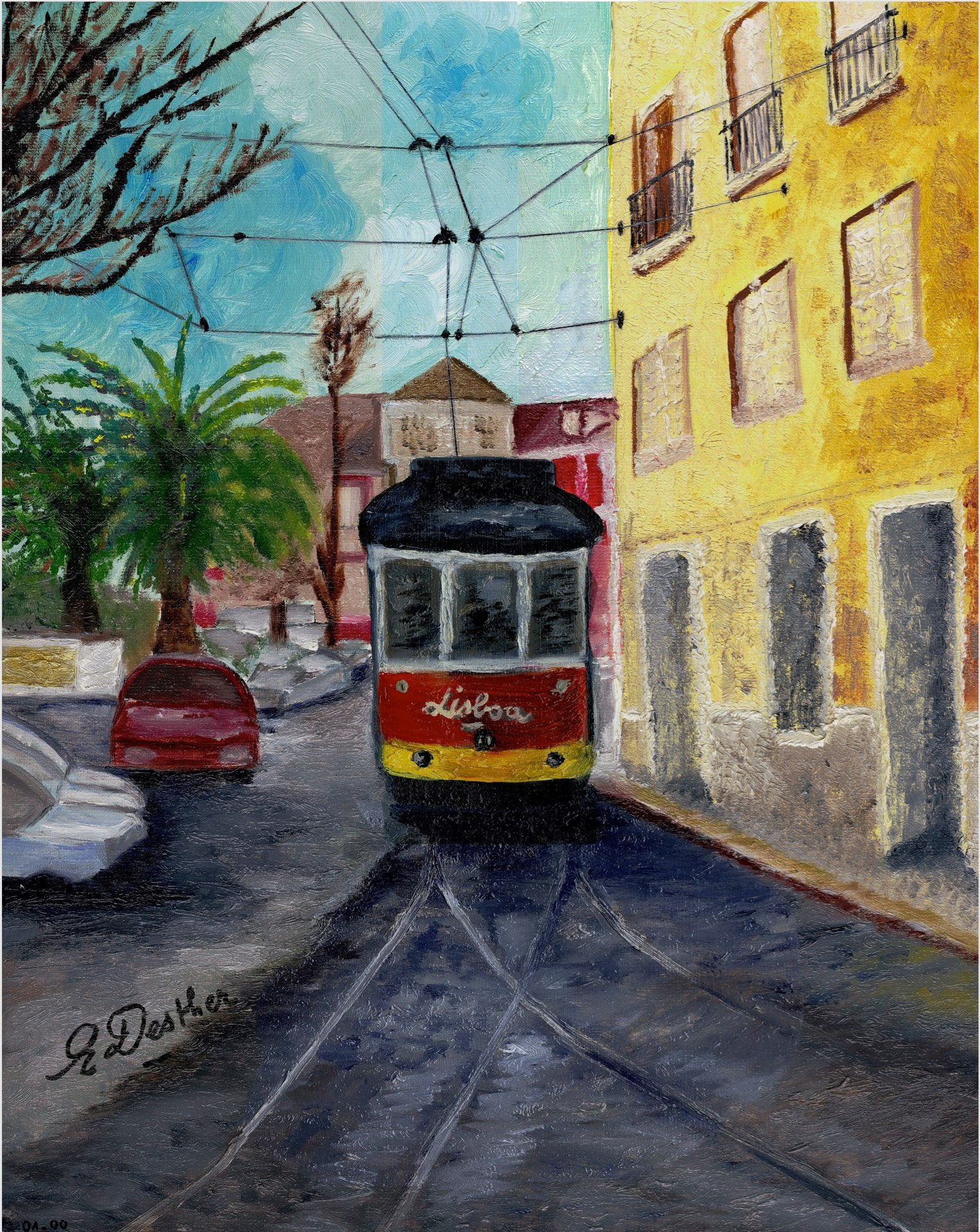 Lisboa — Technique mixte par Eliane Desther