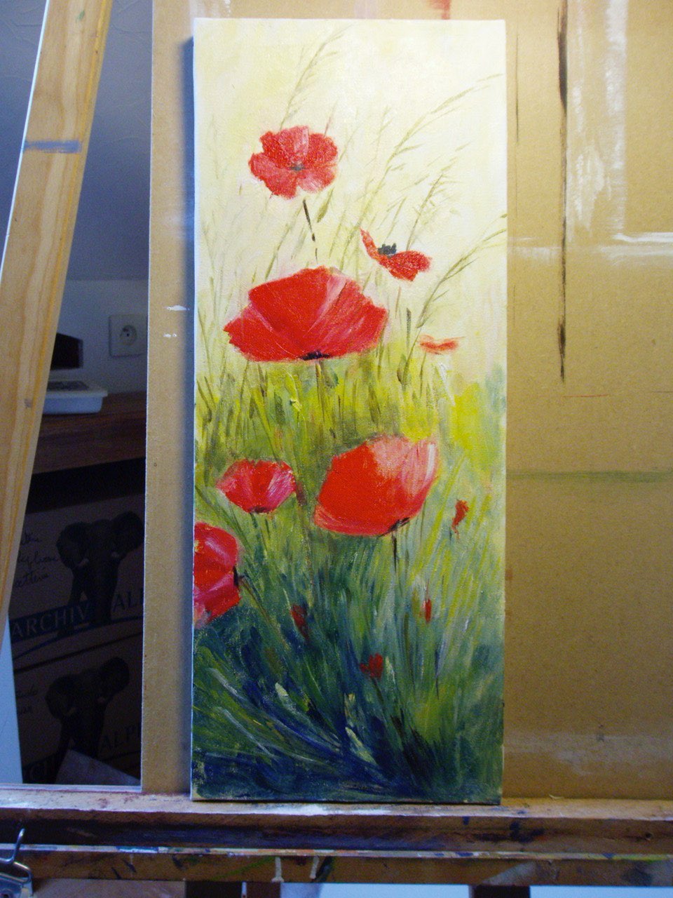 Coquelicots — Technique mixte par Eliane Desther