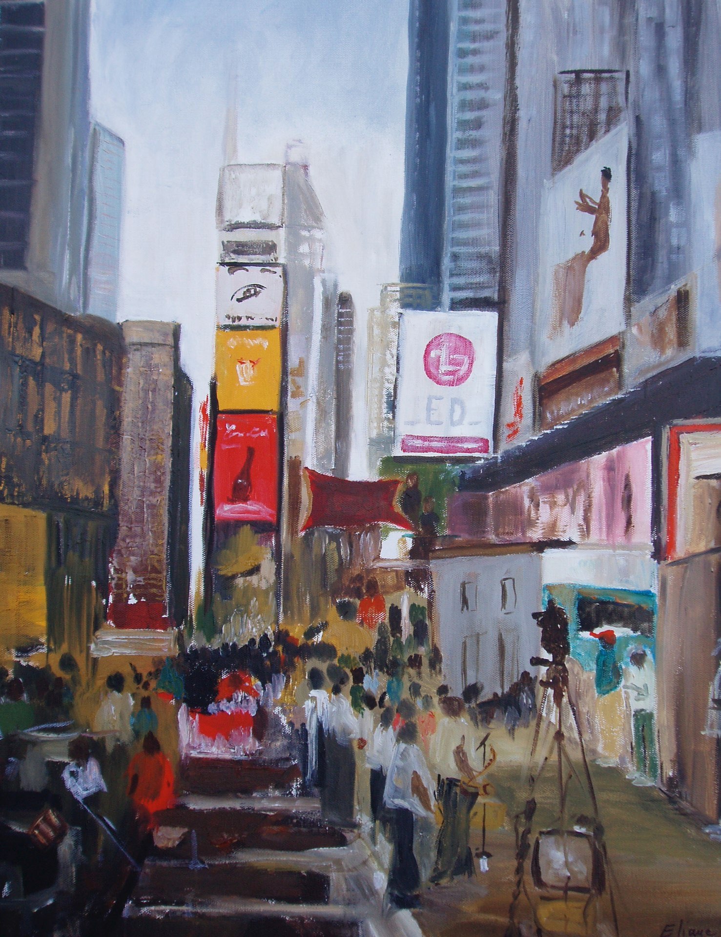 Times Square I — Technique mixte par Eliane Desther