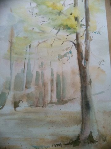 Sous bois — Aquarelle sur papier par Eliane Desther
