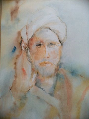 Portrait (Aquarelle) — Aquarelle sur papier par Eliane Desther